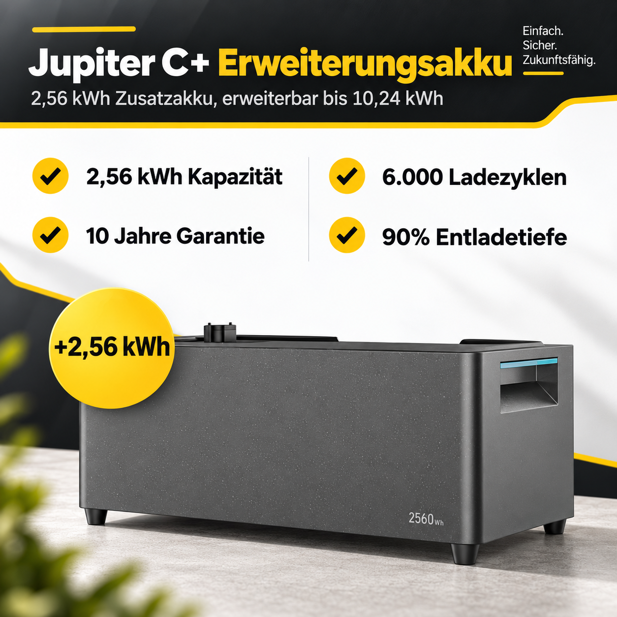 Balkonkraftwerk 800/ 900W mit Speicher – Marstek Jupiter C