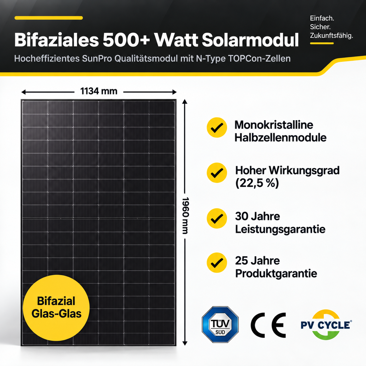 Balkonkraftwerk 2000W Flachdach Komplettset mit Speicher