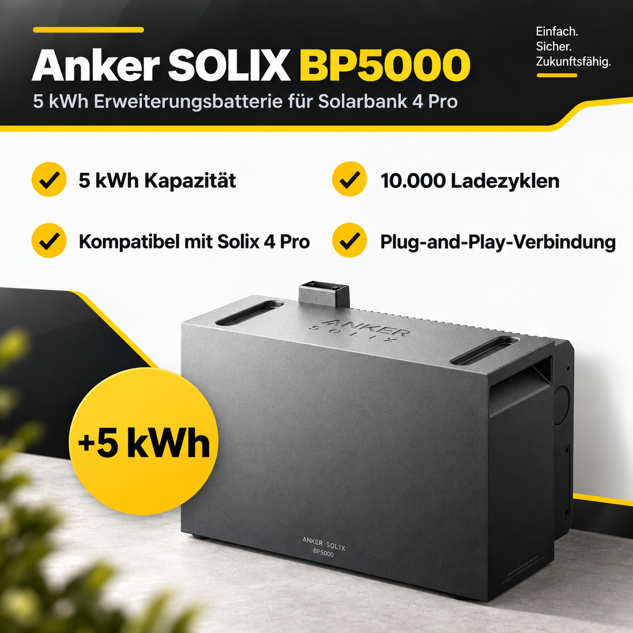 Balkonkraftwerk 2000W Flachdach Komplettset mit Speicher