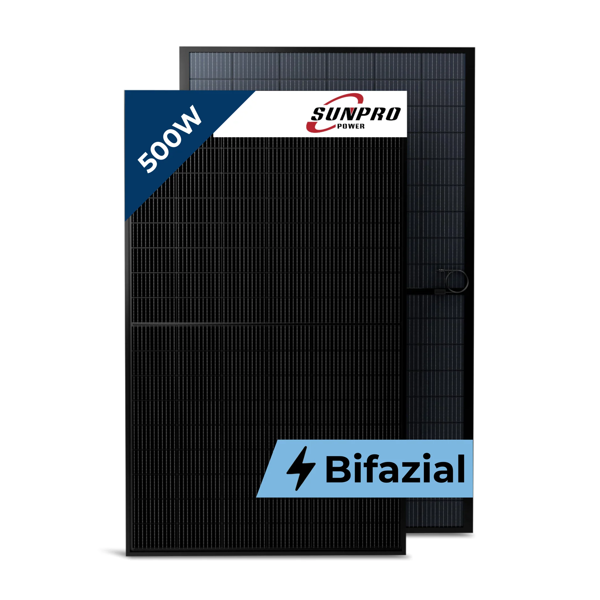 SunPro 500W Solarmodul Full Black – bifazial, N-Typ TOPCon